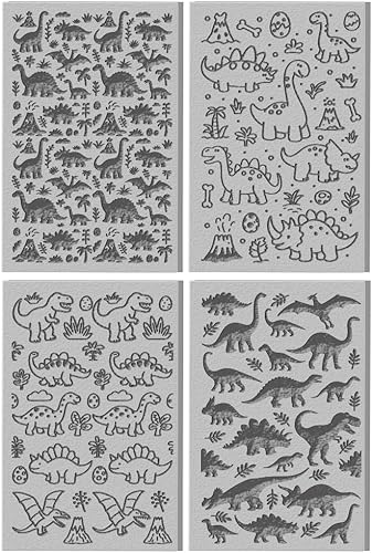 Miniatura 8 de CHGCRAFT 4 hojas de textura de arcilla de dinosaurios, patrón de volcanes, hojas de textura de arcilla polimérica, herramientas de bricolaje para