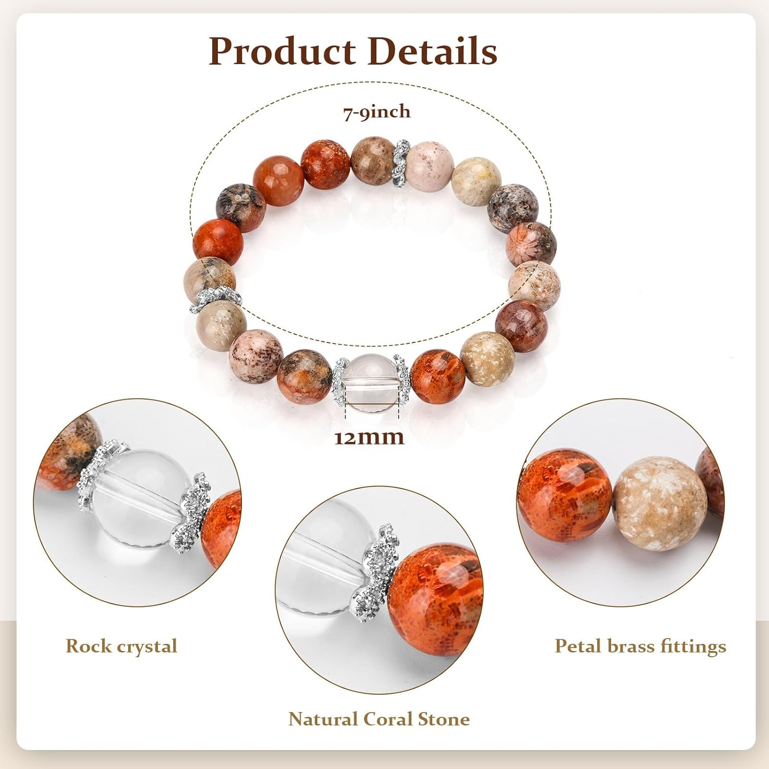 Natural Stone Gemstone Charm Bracelet – Graduation & Birthday Gifts for Her, Handmade Gifts for Women: Mother’s Day, Valentine’s & Anniversary - Image 4