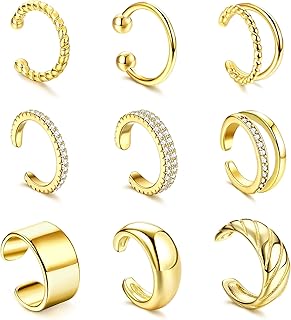 Gold Ear Cuffs for Women Non Piercing Earring Cuff Ear Clips Earrings Women's Ear Cuffs & Wraps Chunky Ear Cuff