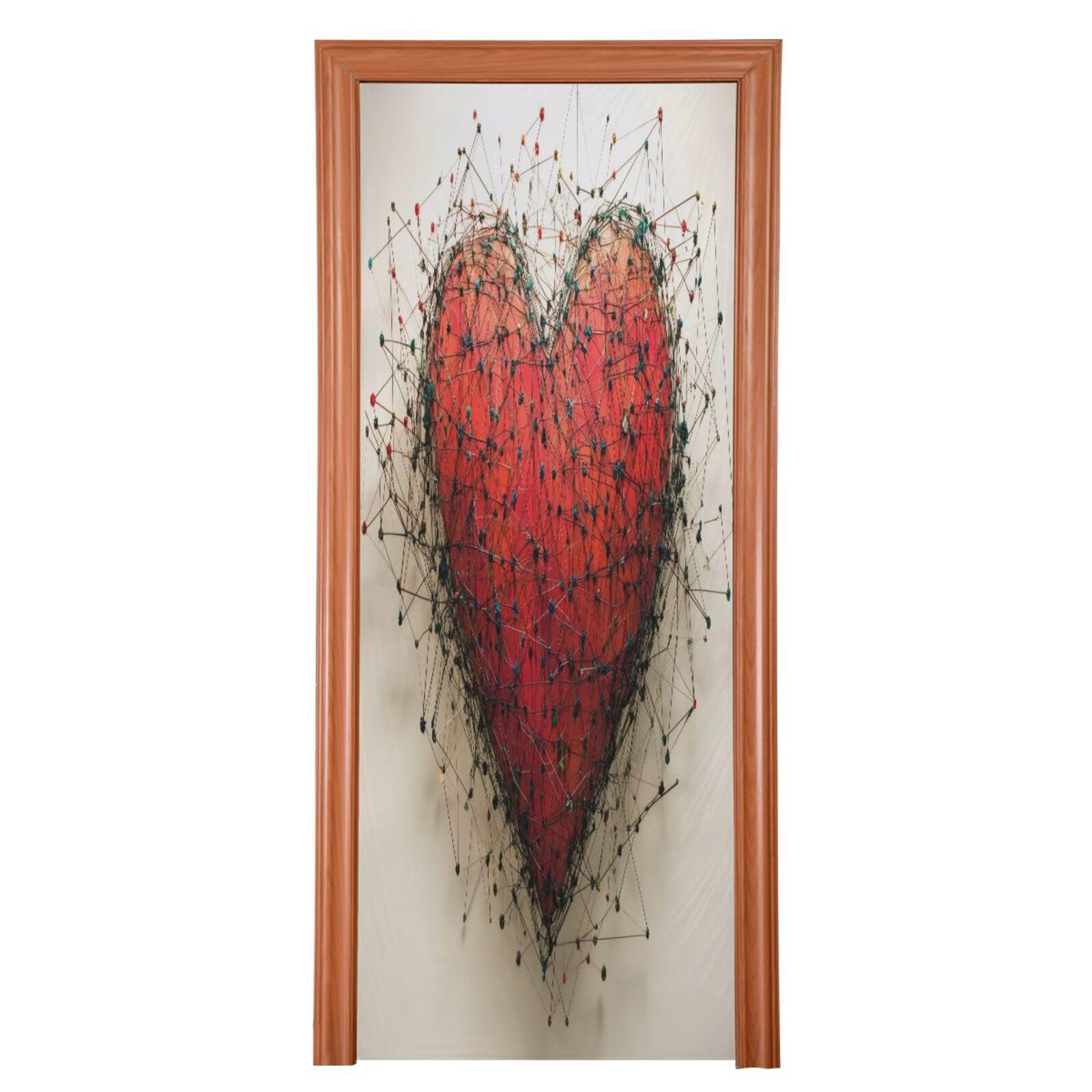 FLildon Deep Love Heart Valentine's Day Door Cover Decoration, Party Accessory Porch Decor for Festive Ornament Room Door Covers 32 x 79 Inch