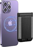 Vista 8 de Cartera MagSafe para iPhone 1615141312, soporte magnético para 6 tarjetas, cartera magnética de cuero para teléfono con bloqueo RFID