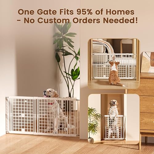 Miniatura 4 de Puerta ajustable para perros, 13-22 pulgadas de altura, extensión de 18 a 43 pulgadas de ancho, puerta para mascotas sin taladrar para puertas,