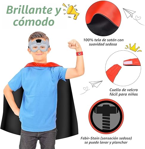 Miniatura 4 de Roko Juguetes para niños de 3 a 10 años, capas de superhéroe para niños, disfraces de fiesta, suministros de fiesta, regalos de Navidad, regalos