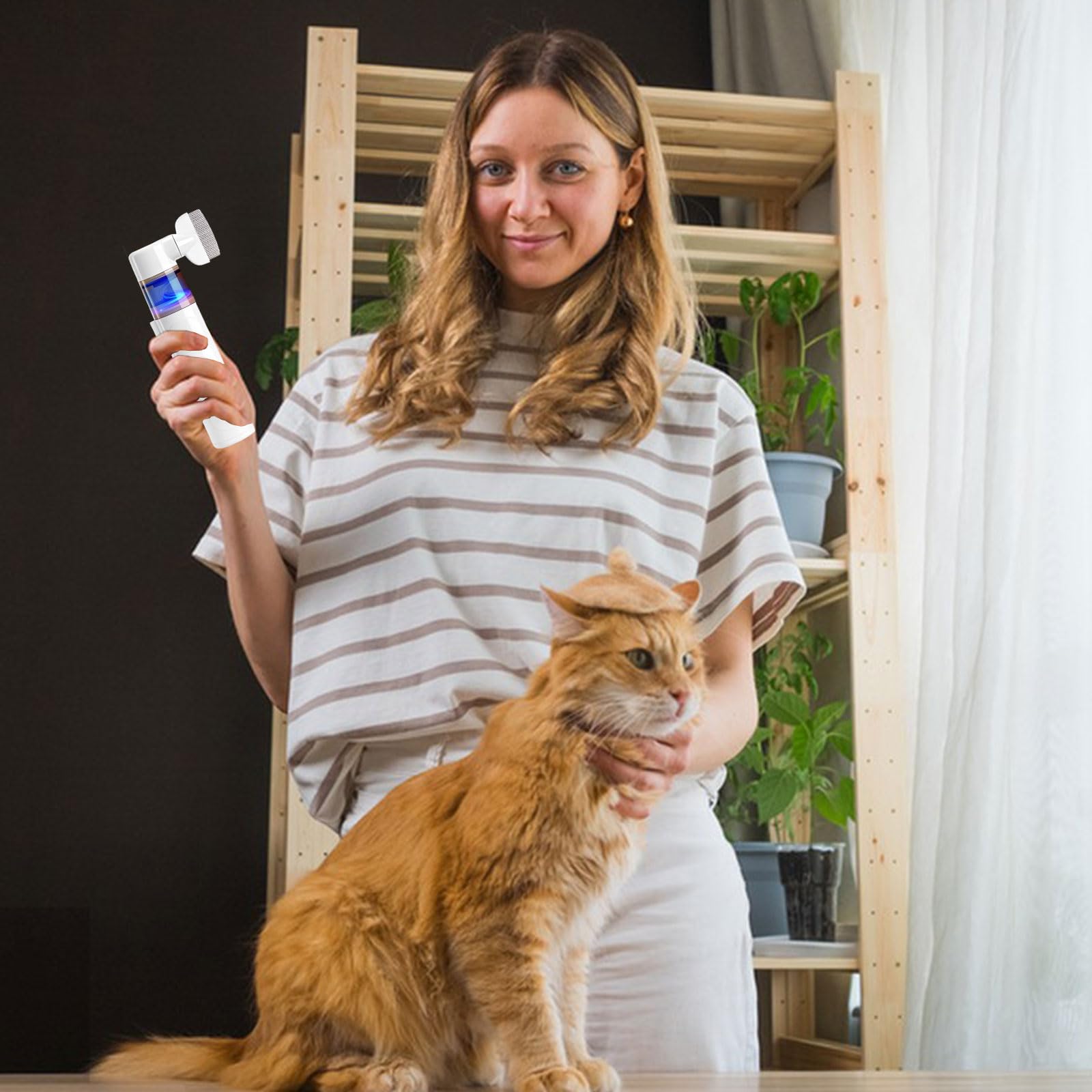 Peine Anti Piojos Eléctrico Peines Anti-pulgas para Mascotas 2 en 1 Aspirador de Piojos Profesional Herramienta de Limpieza Peines Eléctricos para Personas y Mascotas (Blanco)