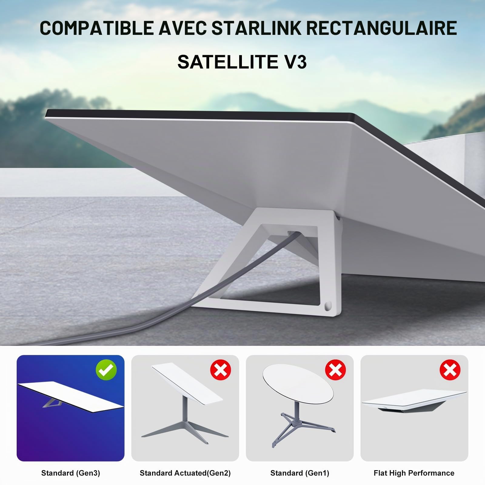 Starlink Gen 3 Cable 30M/100FT,Câble de Replacement Haute Vitesse pour Antenne Starlink Gen 3 Standard V3/Mini,Plug and Playm,Étanche et Résistant aux Intempéries pour Utilisation Extérieure