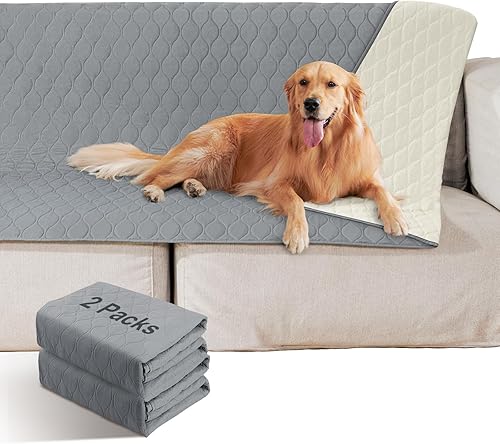 Paquete de 2 fundas impermeables para cama de perro, manta antideslizante para mascotas, perros medianos, gatos, niños, protector de muebles (54 x