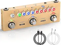 M-VAVE CUBE BABY Pedal de efeito de guitarra acústica multifuncional portátil Pedal de guitarra combinado Função de gravação de interface de áudio guitar de madeira/violão de madeira