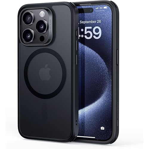 ESR for iPhone 15 Pro Max Case, Compatible with MagSafe, Military-Grade Protection, Yellowing Resistant, Scratch-Resistant Back, Magnetic Phone Case for iPhone 15 Pro Max, Classic Series,Frosted Black