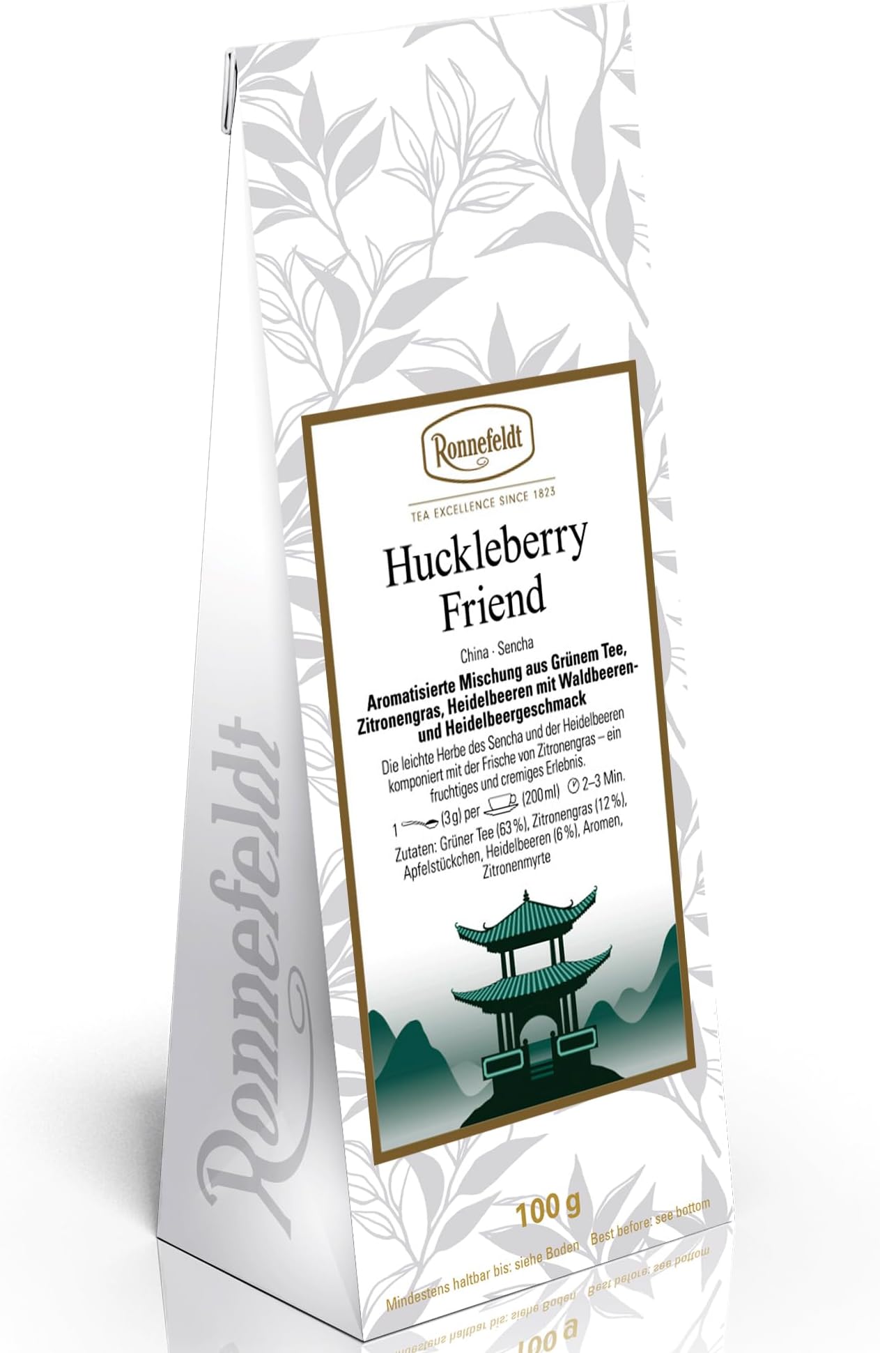 Huckleberry Friend – Loose Leaf Sencha Green Tea with Blueberry, Forest Berry & Lemongrass Notes – 100g Pack