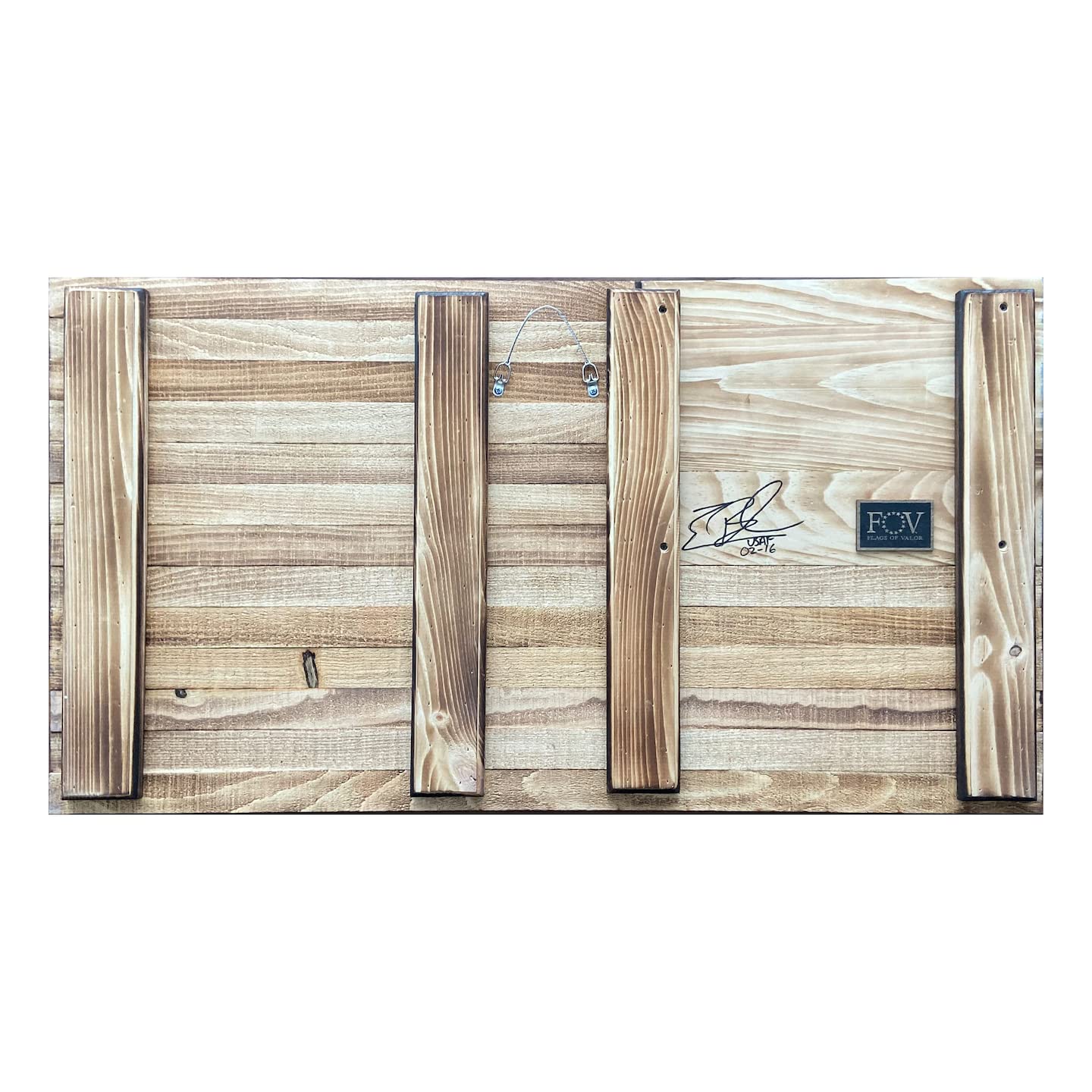 Flags of Valor American Flag Challenge Coin Display, Holds 25 Military Coins, Military Coin Holder Wall Decor Made in USA by Veterans, Ready to Hang US Flag Patriotic Art (Extra Small, 10