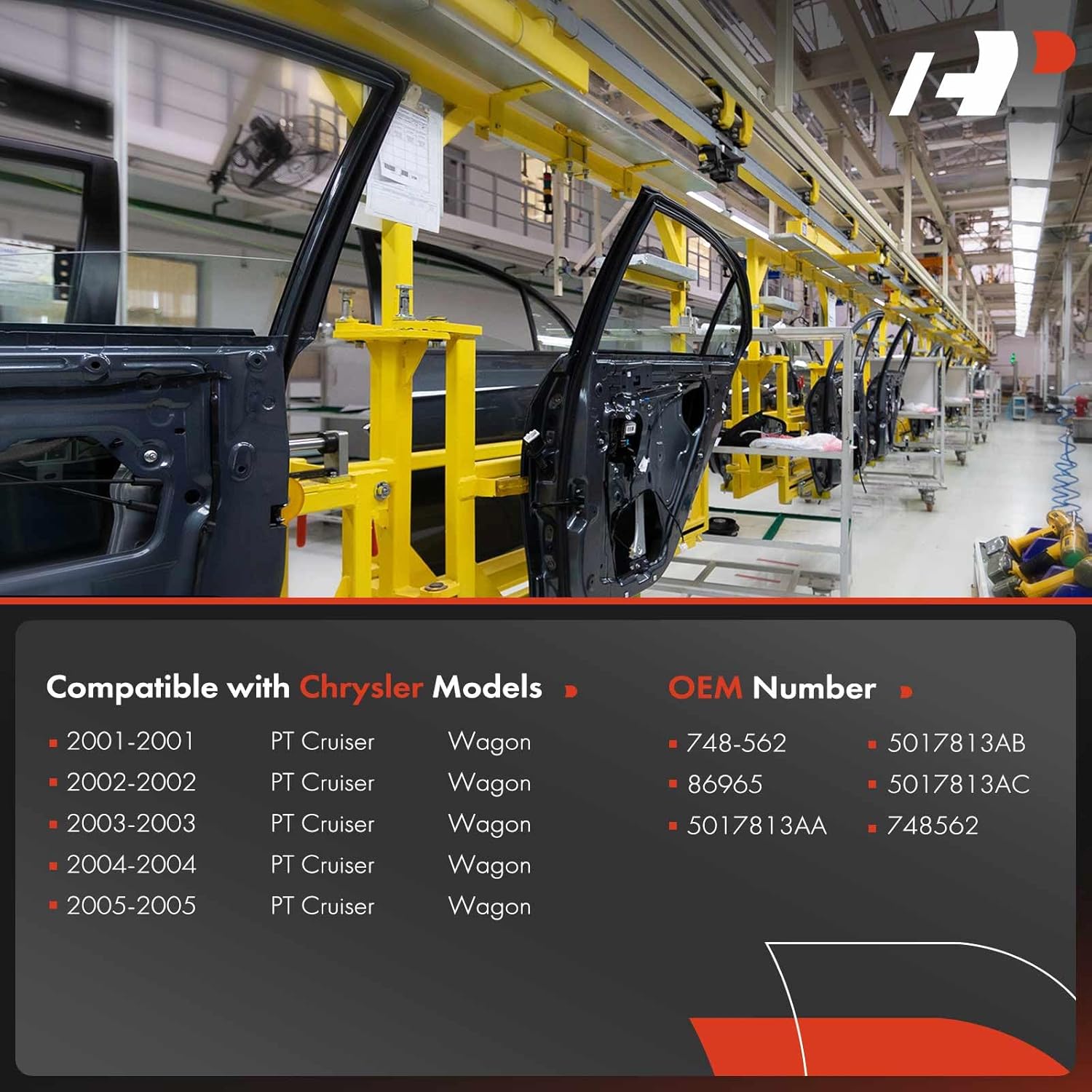 A-Premium Rear Left Power Electric Window Regulator with Motor Compatible with Chrysler PT Cruiser 2001 2002 2003 2004 2005 Wagon, Driver Side