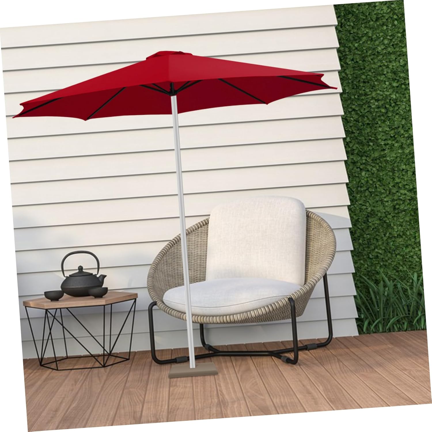 Parasol Fabric Replacement 2.3m Diameter Patio Umbrella Canopy Rainproof Easy Installation Suitable for Gardens Terraces and Beaches