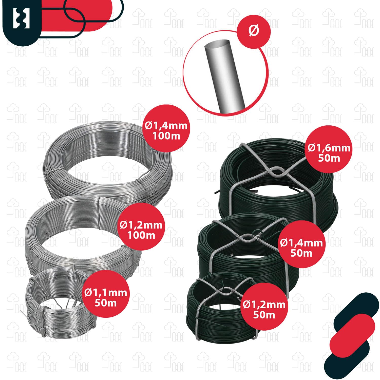 KOTARBAU® Drut ogrodowy o średnicy 1,1 mm, długość 50 m, z PCW, drut łączący srebrny, do kwiatów, roślin, DIY, zwijany