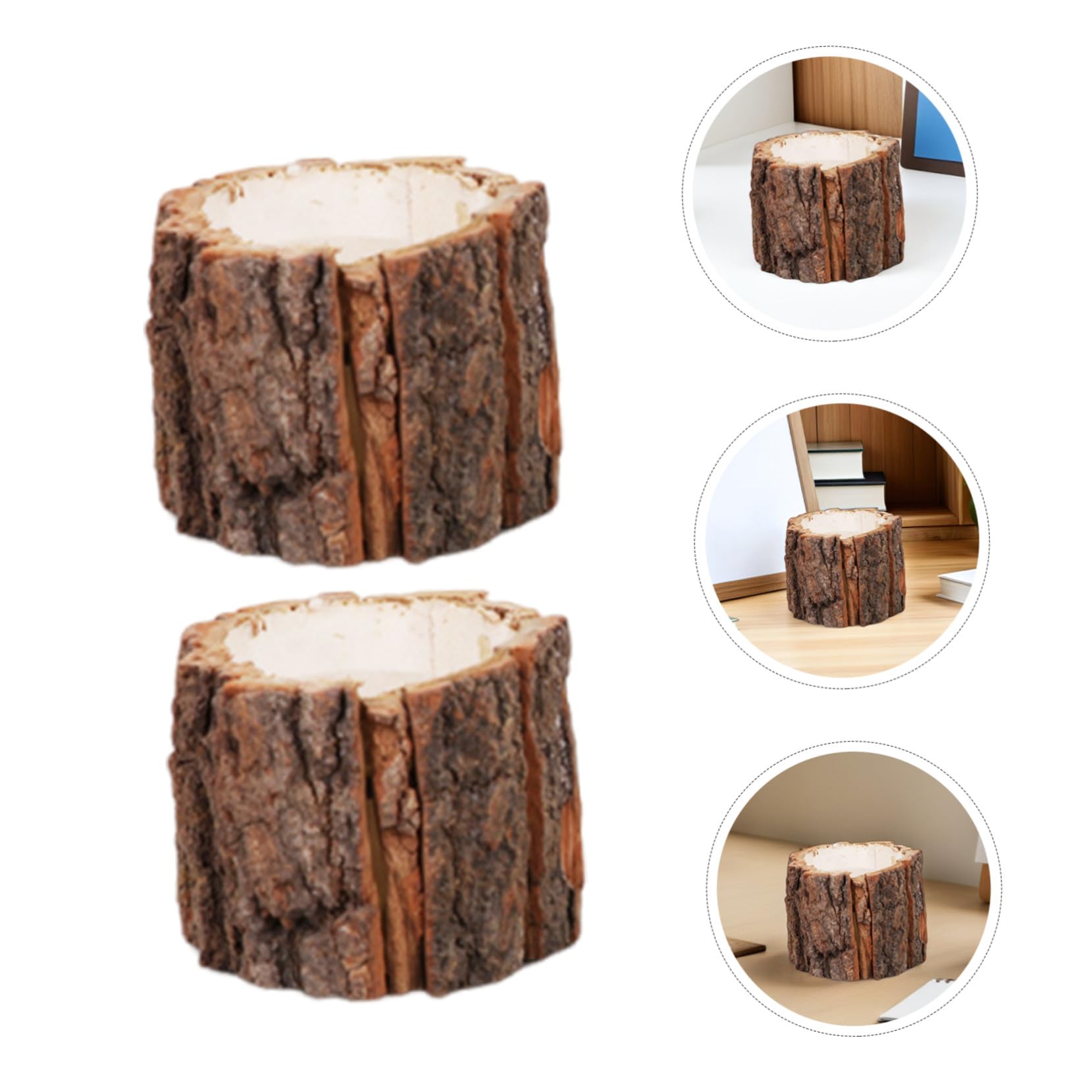 5pezzi Portapenne in Legno da Organizzatore per Scrivania Stile Rattan Contenitore per Penne e Cancelleria Decorativo per Ufficio e Casa