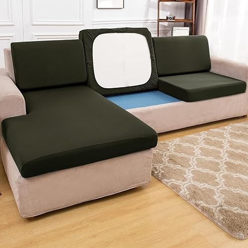 Vista 14 de Fundas de cojín para sofá seccional en forma de L, funda elástica para sofá con diván, protector de muebles para sala de estar, fundas elásticas