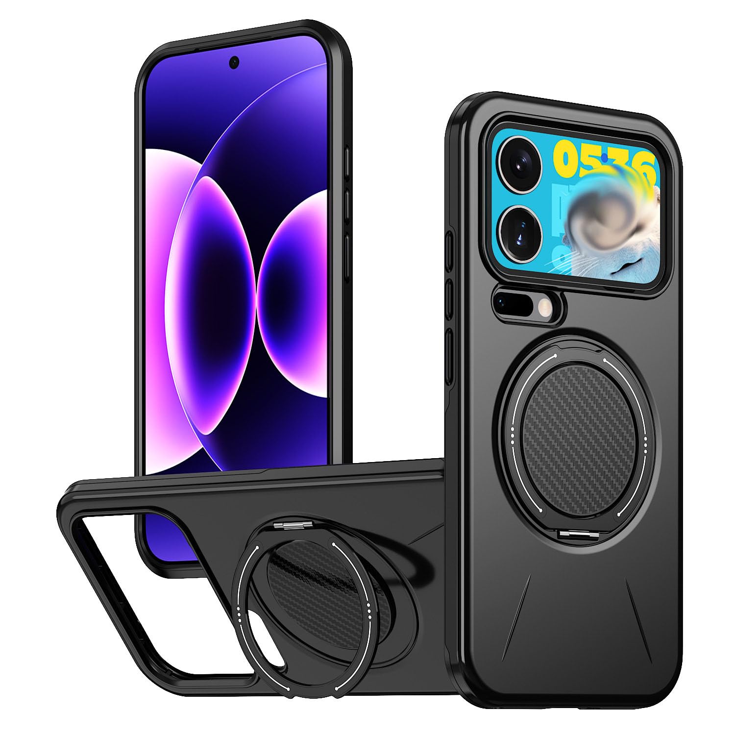 Coque Xiaomi 17 Pro Max antichoc mince étui magnétique noir avec béquille