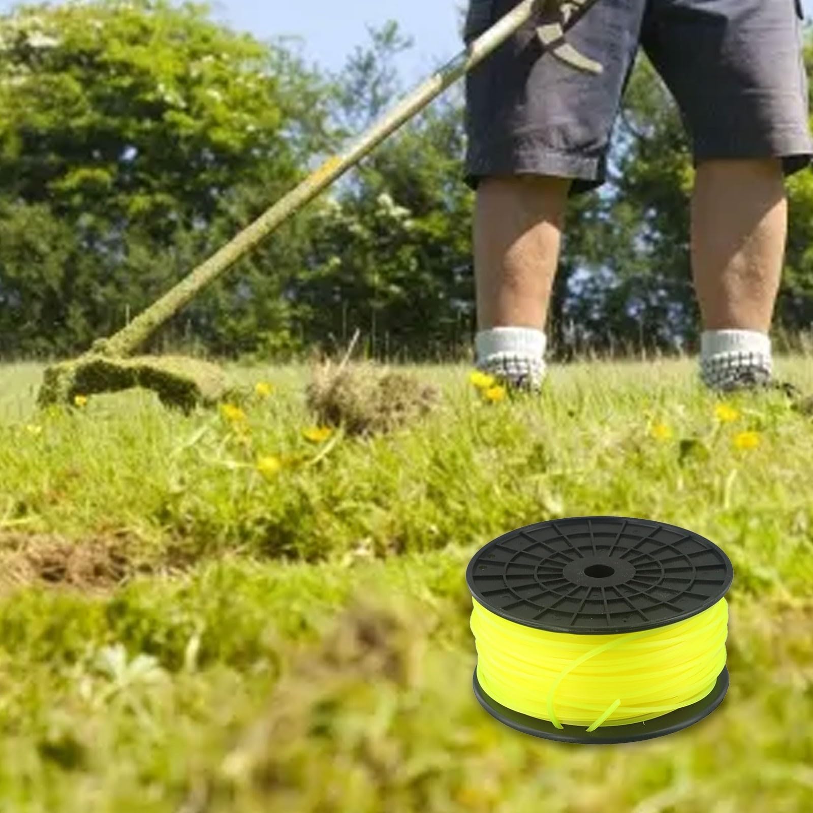 Fil de débroussailleuse de 3 mm, longueur de 100 m, compatible avec débroussailleuse, construction en nylon robuste