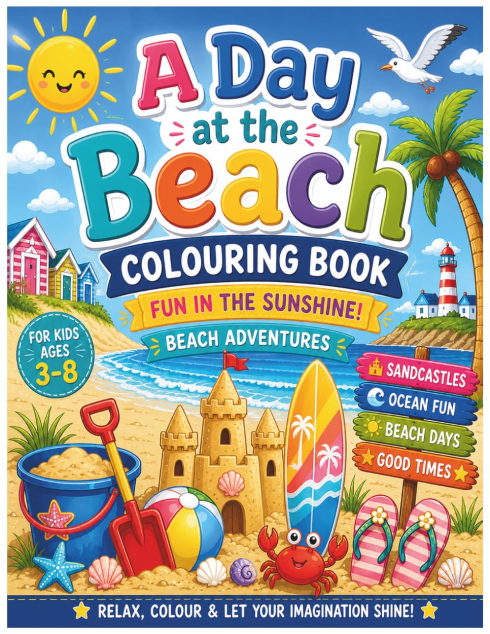 A Day at the Beach Colouring Book: Beach Adventures for Kids | Fun in the Sunshine!
