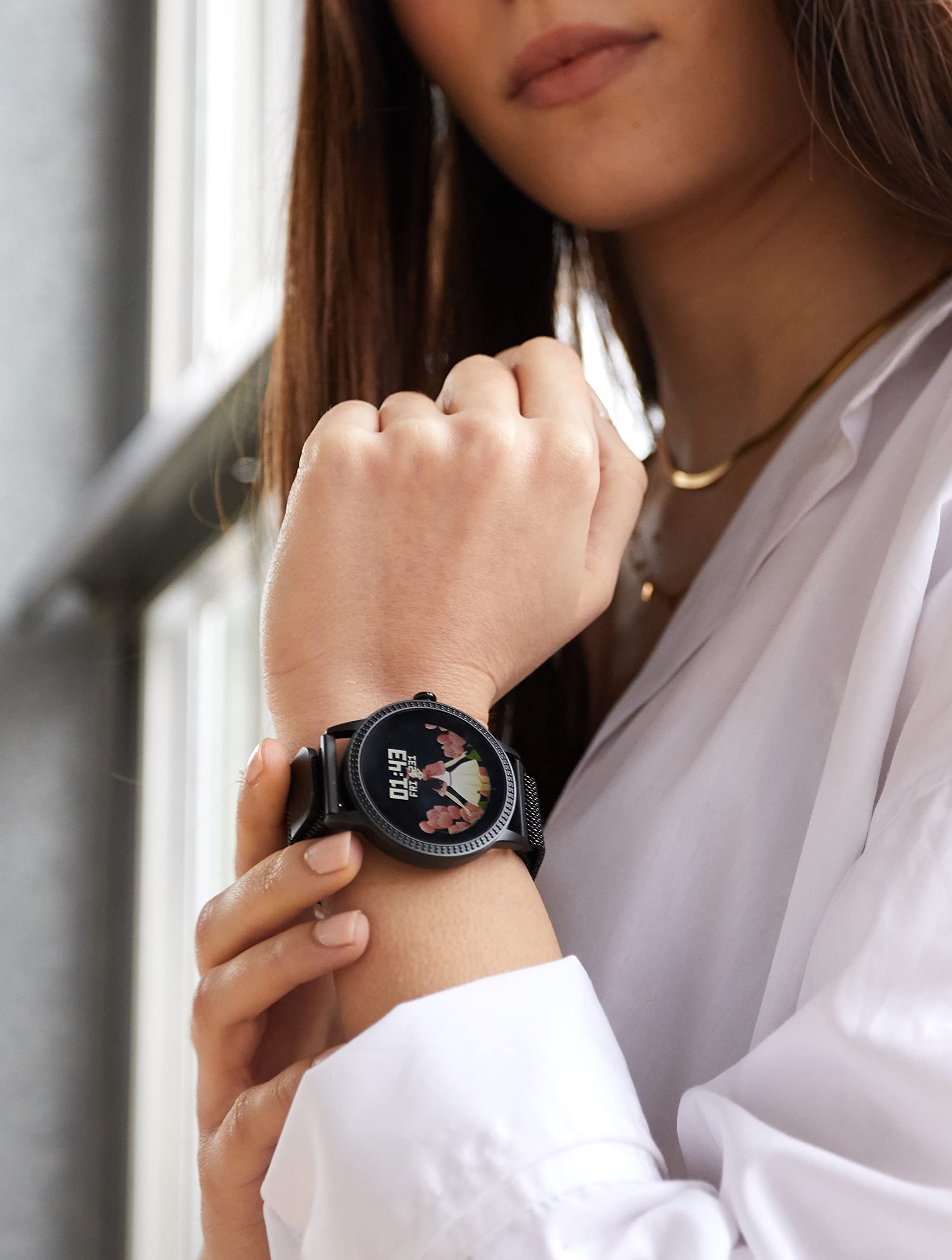 DCU TECNOLOGIC Jewel smartwatch smart watch lega di zinco ultra leggera e sottile touch screen da 1,08" alta definizione ips colore nero