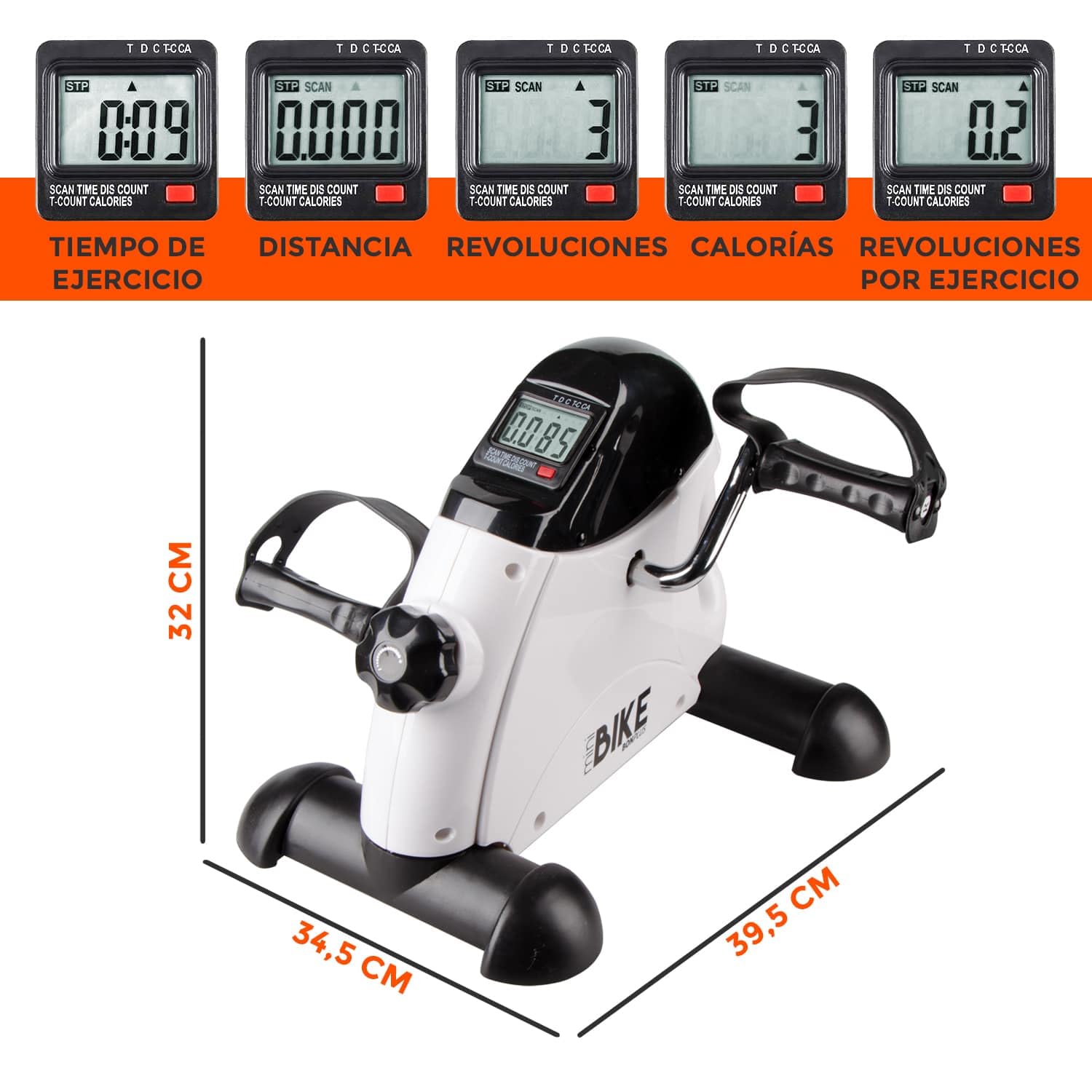 Mini Bike Cyclette | Pedalatore statico per anziani | Allenamento di braccia e gambe Migliorare la circolazione | Riabilitazione | Allevia il dolore | Display LCD | Salute