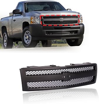 Front Grille Grill Fits CHEVROLET 2007-2013 07-13 Black Silver