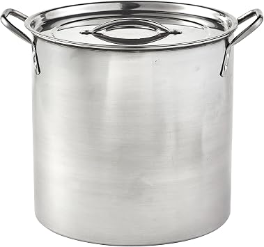 IMUSA USA Stainless Steel Stock Pot with Lid 16-Quart, Silver