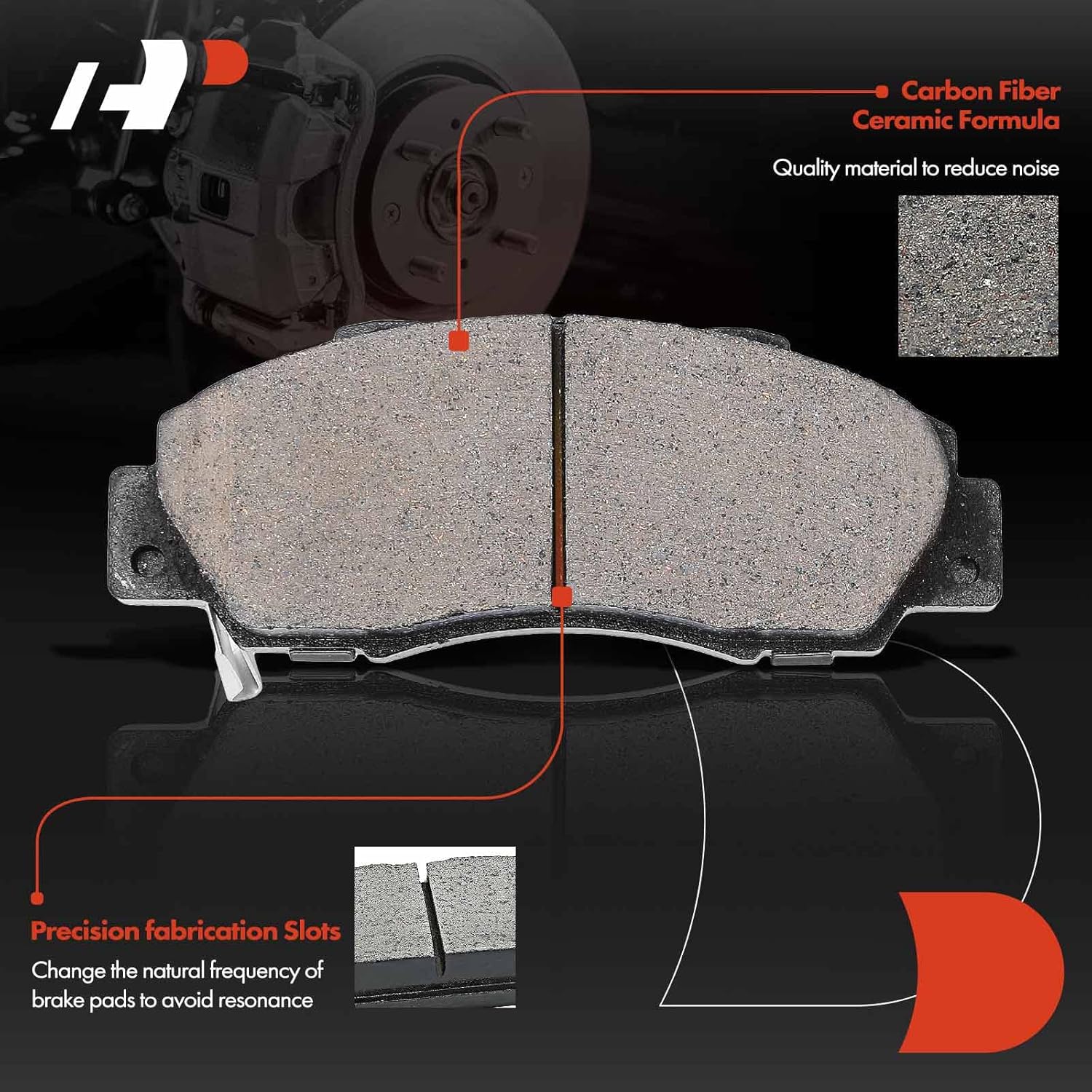 A-Premium Front Ceramic Brake Pads Set Compatible with Acura, Honda and Isuzu Models - CL 1997-1999, Accord 1991-2002, Integra, CR-V, Legend, NSX, RL, TL, Odyssey, Vigor, Prelude, Oasis, 4-Pack