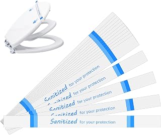 Germiwipe 500Pcs Sanitized Toilet Seat Bands,Hotel Essentials, Printed Toilet Strips for Hotels Motels Hospitals (Blue/White)