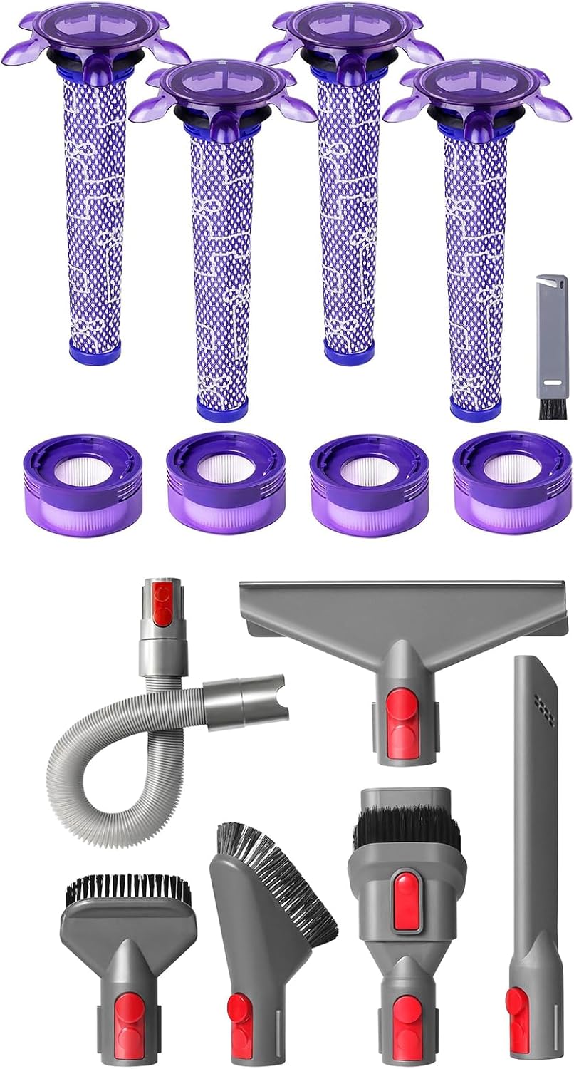 Vacuum Filter Replacement Kit for Dyson V7, V8 Animal, V8 Absolute & SV10 Cordless Vacuum Cleaners,Home Cleaning Kit for Dyson V15 V11 V10 V7 V8 Absolute Animal Motorhead Vacuum Cleaner