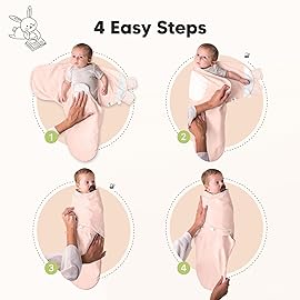 KeaBabies 3-Pack Organic Baby Swaddle Sleep Sacks - Swaddles for Newborns, Infant 0-3 Months, Baby Girls, Boys, Soft & Snug Newborn Sleep Sack, Nursery Swaddling Blankets (Angelic, XS)