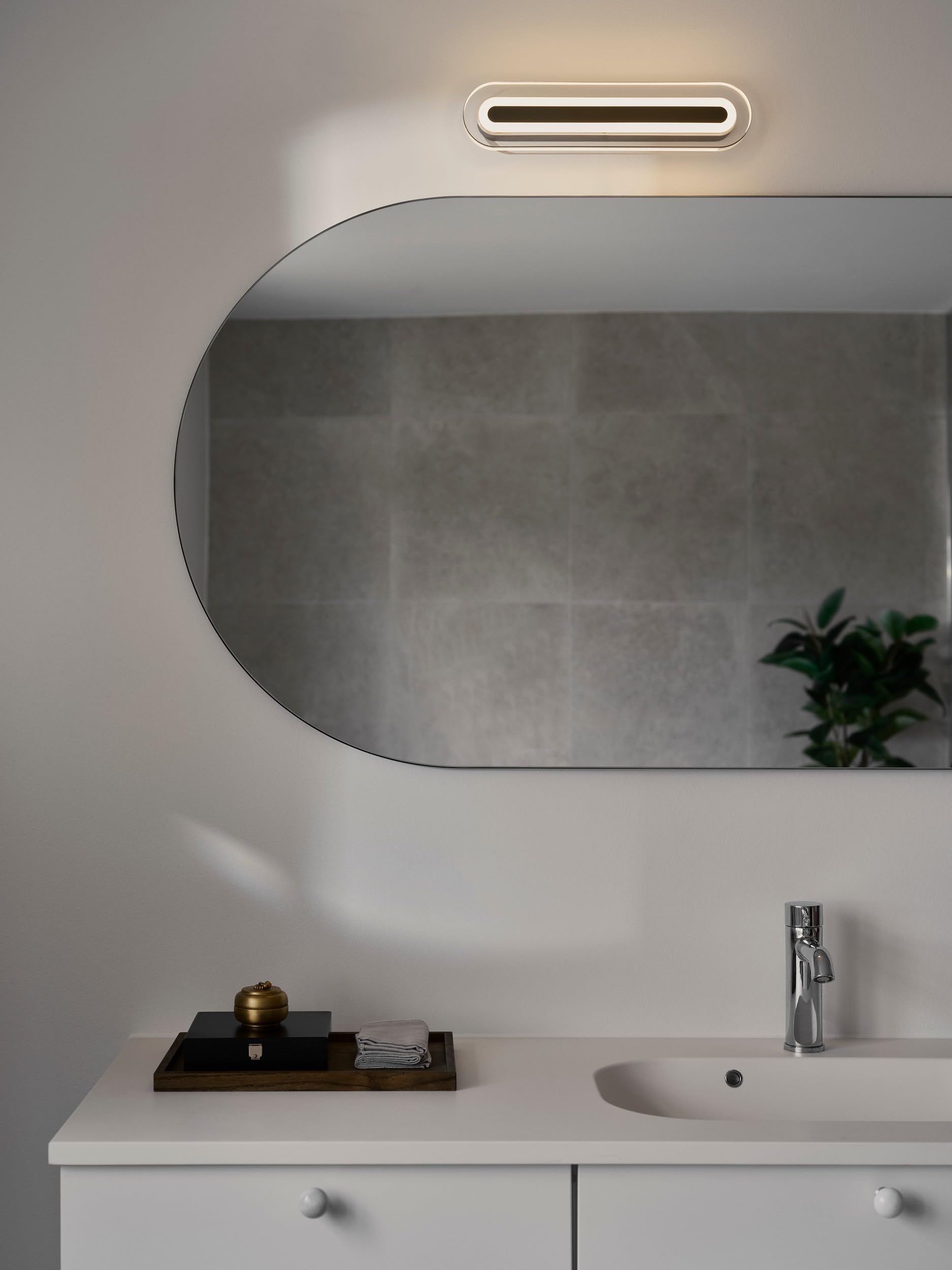 Nordlux Cavara Wandleuchte für den Innenbereich, Kunststoff, integrierte LED, 35.000 Stunden, Badezimmer, En-Suite, Feuchtraum, Netzbetrieb, IP44