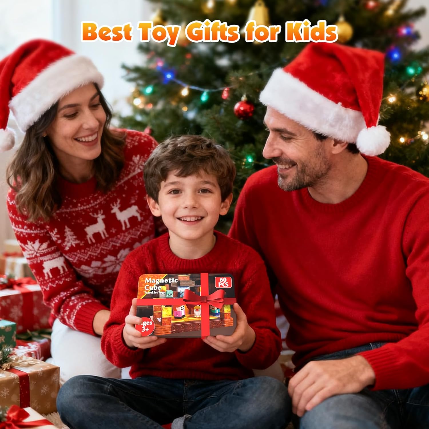 210PCS Magnetic Blocks with 6 Base-Plate & Poratble Metal Box, STEM Building Toys Christmas Birthday Gifts for Boys Girls Ages 3+