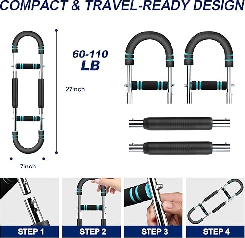 Miniatura 8 de Saker Twister - Entrenador de brazos, equipo de entrenamiento de pecho ajustable de 40 a 100 libras, entrenador de brazo de torsión, fortalecedor de