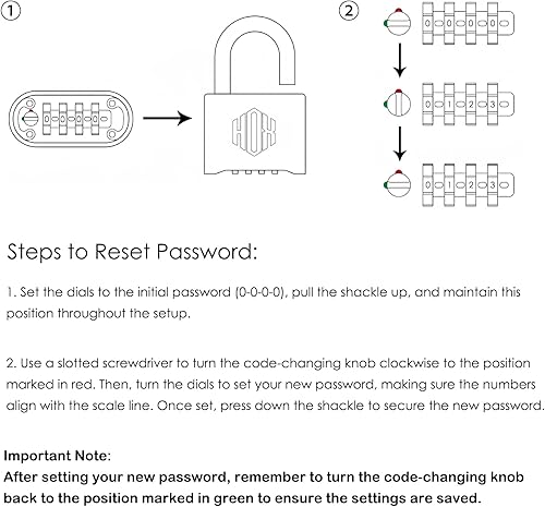 Miniatura 3 de HOX Candado de combinación de 4 dígitos para exteriores, cerradura de casillero resistente con grillete de acero endurecido, cerradura combinada