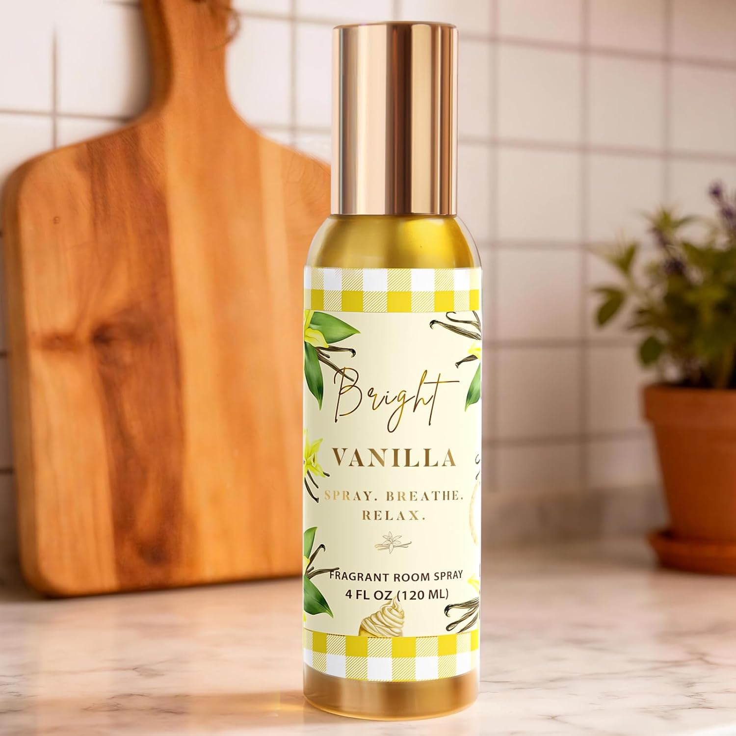 Room Spray, Bright Vanilla, 4 fl oz, Air Freshener for Home, Long-Lasting Odor Eliminator for Bathroom and Office - Image 3