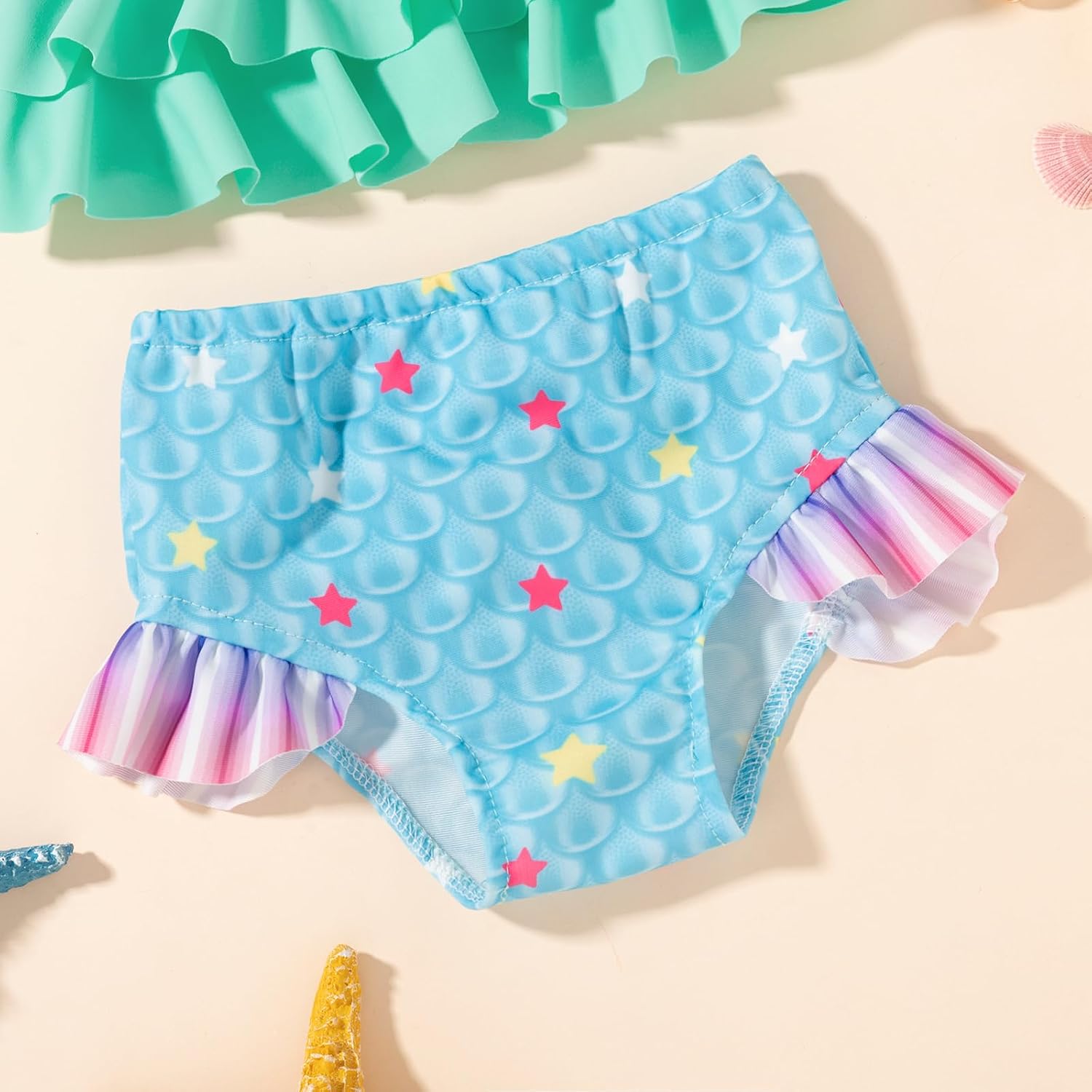 Neutocd Toddler Baby Infant Swimsuit Girl Ruffles Bathing Suit Halter Top Bikini with Headband Baby Girls' Swimwear