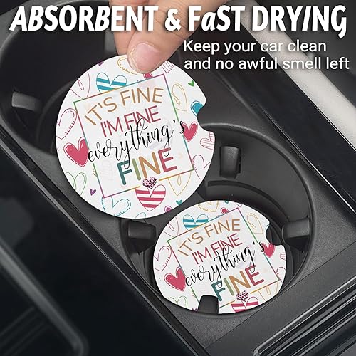 Miniatura 2 de Posavasos de automóvil para portavasos de automóvil, 2 unidades, portavasos para automóvil, tapete de goma antideslizante con muesca para dedo,