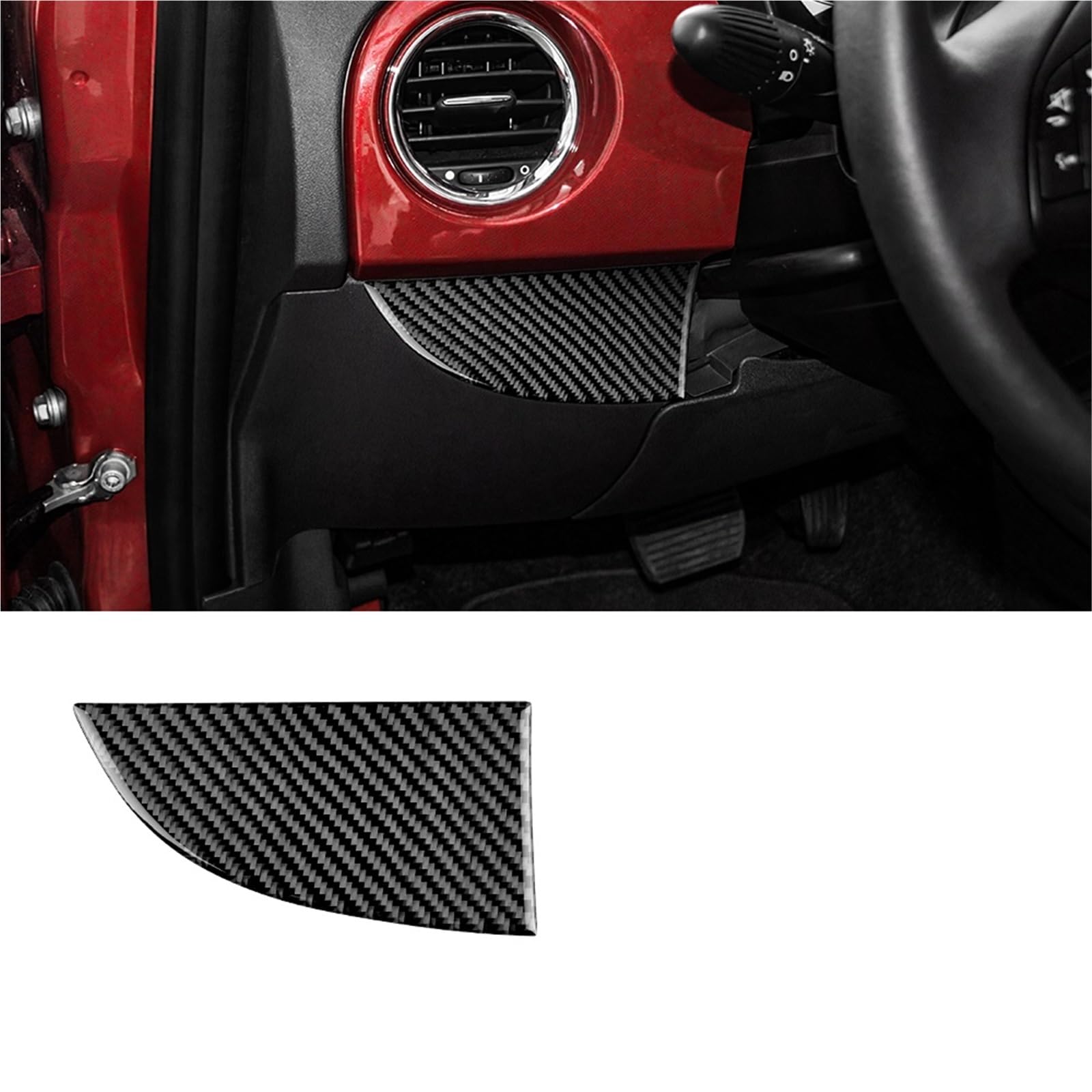 Auto Interior for Fiat 500 for Abarth 595 695 2016 2017 2018 2019 2020 2021 2022 2023 Car Co-liopt Sticker Soft Carbon Fiber(Main Driver LHD BK)