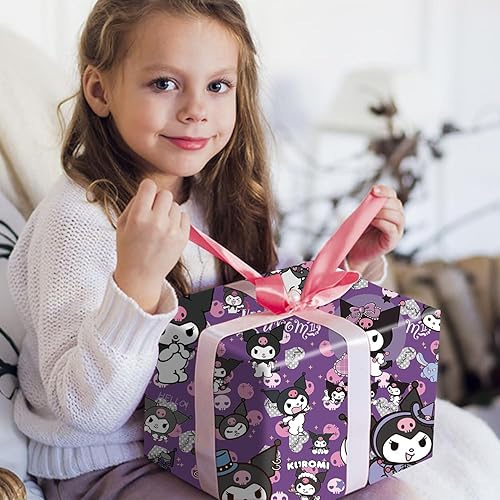 Miniatura 6 de EYQQM Kuromi - Paquete de 5 hojas de papel kraft de 20 x 30 pulgadas, juego de papel kraft de alta calidad y duradero para niños, almacenamiento de