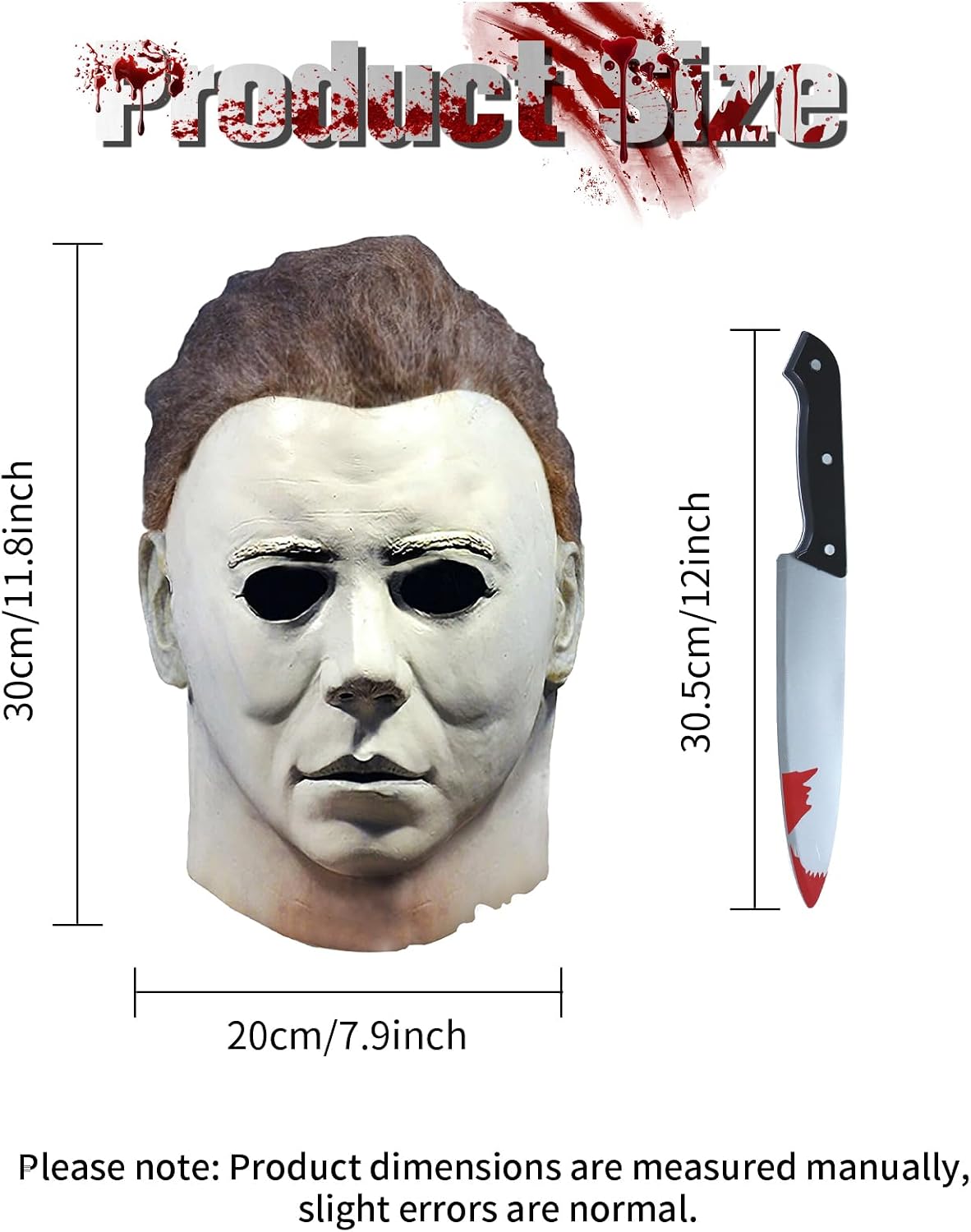 Halloween Horror Mask for Adults Men With Classic Knife Props Halloween Scary Mask for Cosplay