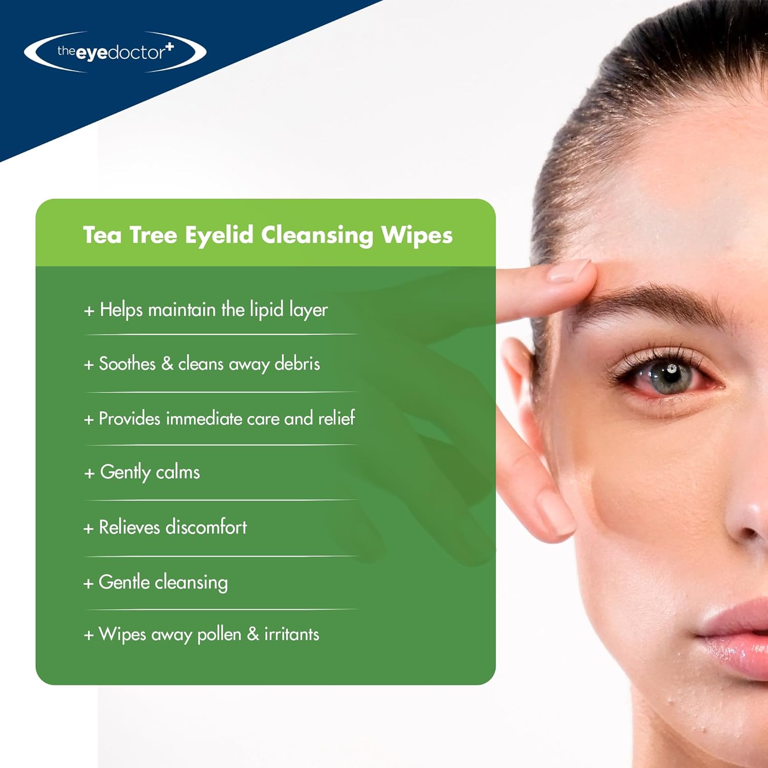 The Eye Doctor Tea Tree Oil Eyelid Wipes - 40 x Single Use Eye Cleaning Wipes for Daily Lid Care - Individual Preservative Free Sensitive Eye Cleaner - Soothes Cleans and Refreshes - Image 4