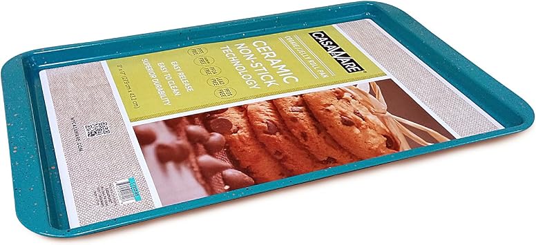 CasaWare Ceramic Coated NonStick Cookie/Jelly Roll Pan 11"x17" Blue Granite