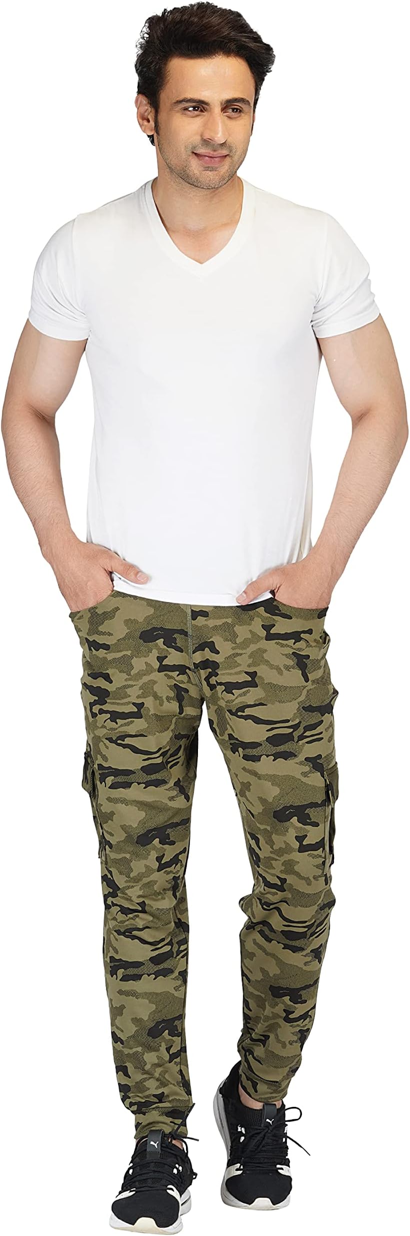 Imperative Camouflage Stretchable Jogger with Cargo Pockets (Green Camo)