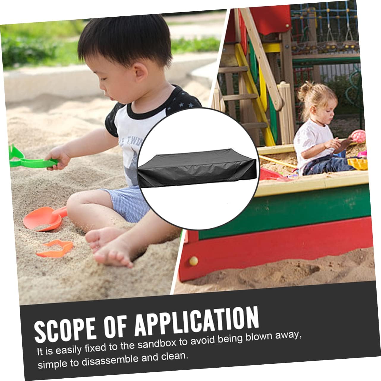 ORFOFE Outdoor Sandbox Cover with Drawstring for Dust and Rain Protection Durable for Boy Girl Play Areas