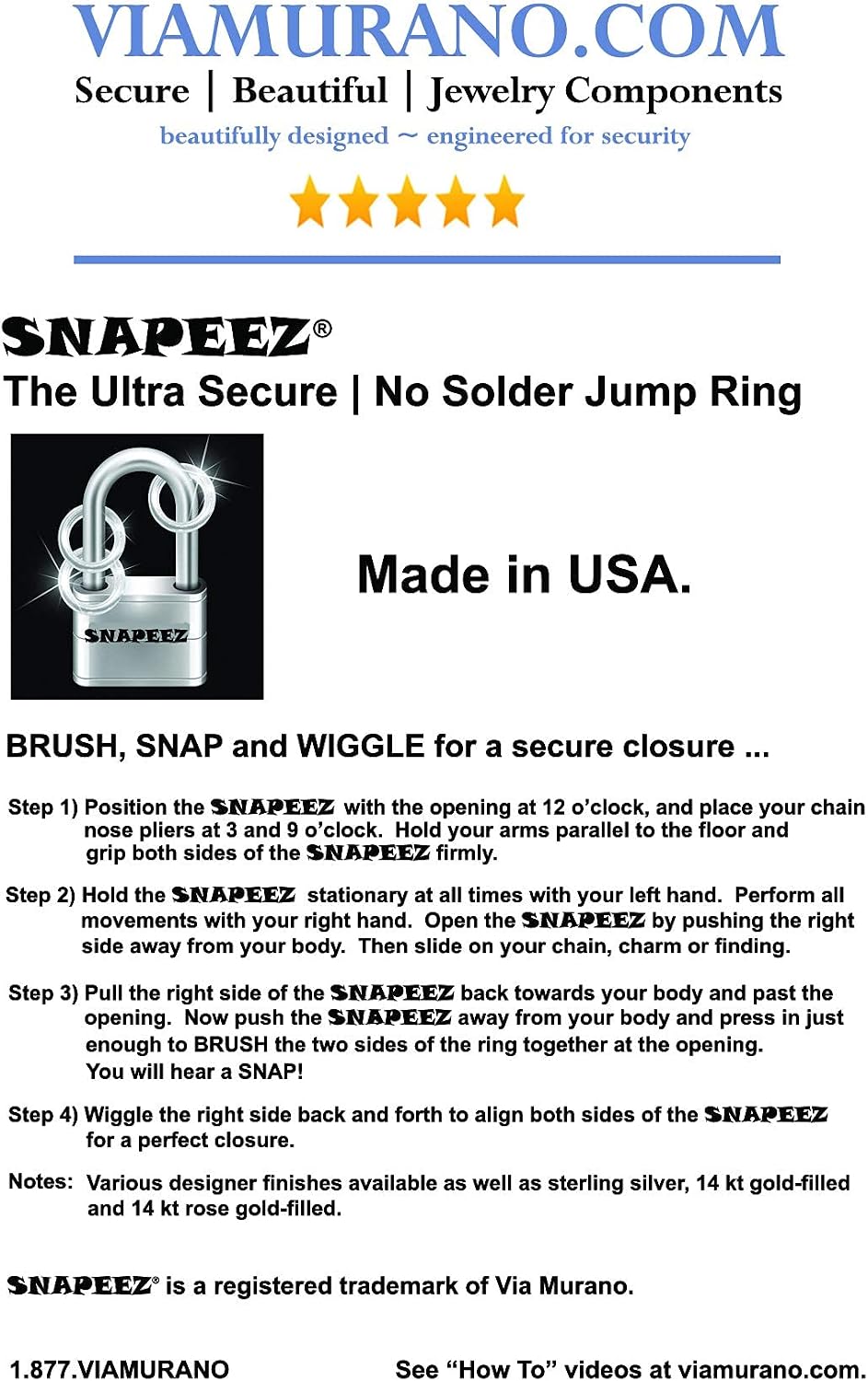 Snapeez II ULTRAPLATE 24 kt. Antique Russian Gold Plate Oval Jump Ring Hard Open Jump Ring 10x8mm Heavy Gauge (Pk 10) Jump Rings. The Ultra Secure No Solder Jump Ring. Made in USA.