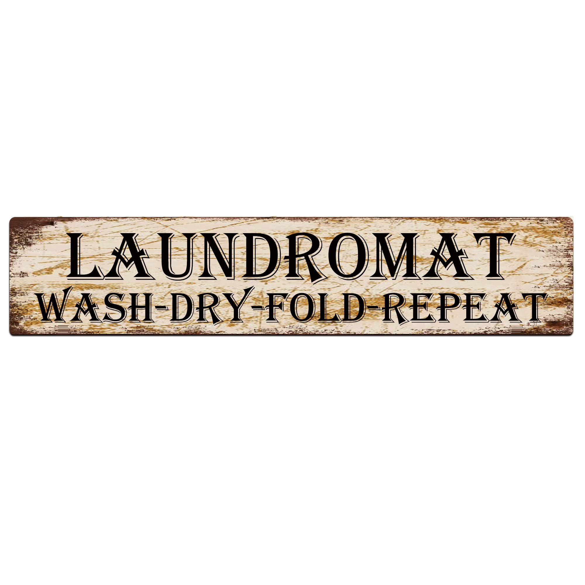 Laundromat Wash Dry Fold Repeat Retro Tin Signs Aluminum Metal Sign for Kitchen Home Garden Wall Bar Cafe Decor 4x16 Inch