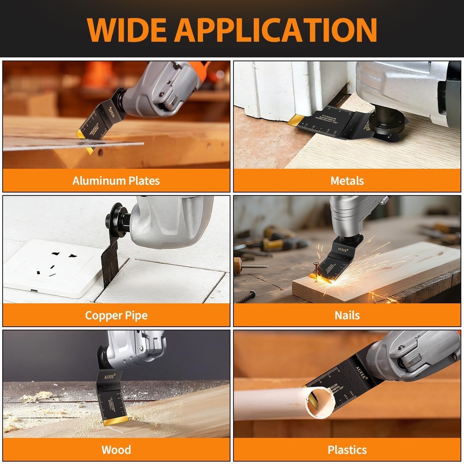 30 cuchillas oscilantes, cuchillas profesionales universales de titanio para madera, plásticos, clavos de metal, cuchillas multiherramienta duraderas de liberación rápida, compatibles con Dewalt