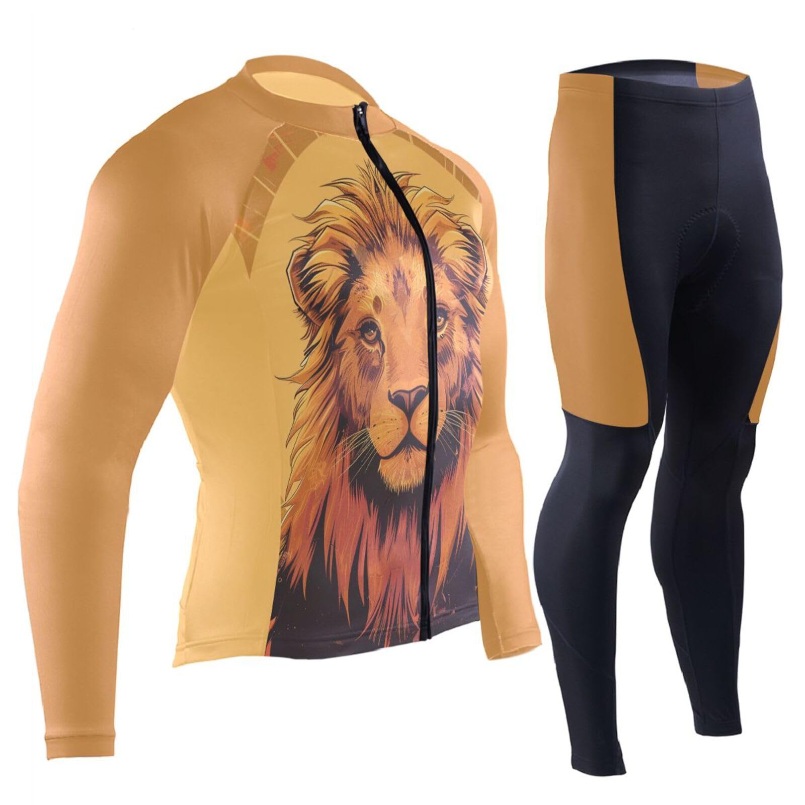 Langärmeliges Radtrikot mit Taschen, schnelltrocknend, für Herren, kurz, 3D-gepolstert