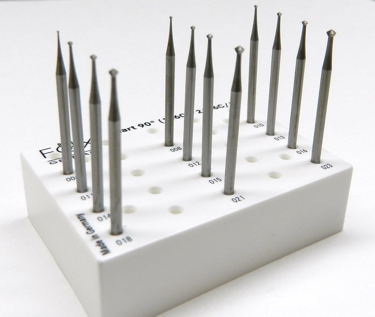 HART BURS 90º Bearing Cutter FIG156c Set 006-023 Jewelers Stone Diamond Setting (E2)