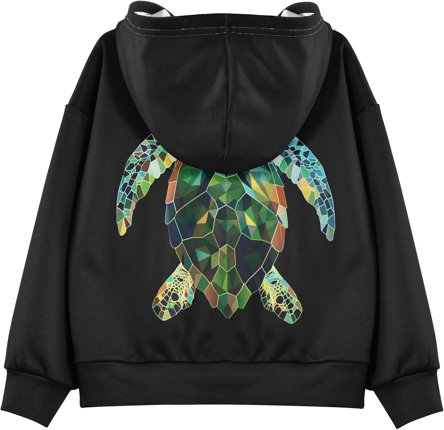 ALAZA geometric Sea Turtle Hoodies Sweatshirt for Boys Girls Kids Hooded Pullover Top